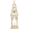imageDeco 79 Wooden Standing Decorative Candle Lantern 8quot x 8quot x 28quot WhiteWhite