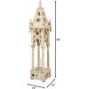 imageDeco 79 Wooden Standing Decorative Candle Lantern 8quot x 8quot x 28quot WhiteWhite
