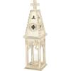 imageDeco 79 Wooden Standing Decorative Candle Lantern 8quot x 8quot x 28quot WhiteWhite