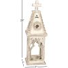 imageDeco 79 Wooden Standing Decorative Candle Lantern 8quot x 8quot x 28quot WhiteWhite