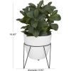 imageThe Novogratz Faux Foliage Eucalyptus Artificial Plant with Realistic Leaves and Metal Stand and White Pot 12quot x 12quot x 17quot Green