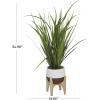 imageThe Novogratz Faux Foliage Grass Tall Artificial Plant with Realistic Leaves and Porcelain Pot on Wooden Stand 20quot x 8quot x 35quot GreenGreen