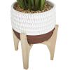 imageThe Novogratz Faux Foliage Grass Tall Artificial Plant with Realistic Leaves and Porcelain Pot on Wooden Stand 20quot x 8quot x 35quot GreenGreen