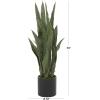 imageThe Novogratz Faux Foliage Snake Artificial Plant with Realistic Leaves and Black Porcelain Pot 14quot x 14quot x 36quot Green