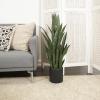 imageThe Novogratz Faux Foliage Snake Artificial Plant with Realistic Leaves and Black Porcelain Pot 14quot x 14quot x 36quot Green