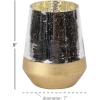imageThe Novogratz Glass Decorative Candle Lantern with Faux Mercury Glass Finish 7quot x 7quot x 9quot Gold7 x 7 x 9