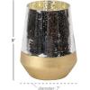 imageThe Novogratz Glass Decorative Candle Lantern with Faux Mercury Glass Finish 7quot x 7quot x 9quot Gold7 x 7 x 9