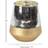 imageThe Novogratz Glass Decorative Candle Lantern with Faux Mercury Glass Finish 7quot x 7quot x 9quot GoldSMALL SIZE Pack of 2