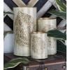 imageWoodland Imports Leaf Patterned Metal Candle Holder Set of 3