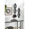 imageDeco 79 82902 Eclectic Figure Eight Black Mesh Metal Wall Sconce Candle Holders with Mirrors Set of 2 5 x 22Black