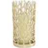 imageDeco 79 Aluminum Metal Decorative Candle Lantern with Coral Pattern 5quot x 5quot x 10quot Gold