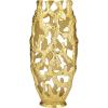 imageDeco 79 Aluminum Metal Decorative Vase Centerpiece Vase with Cut Out Designs Vase for Home Decoration 9quot x 5quot x 20quot BlackGold