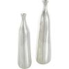 imageDeco 79 Aluminum Metal Decorative Vase Centerpiece Vases with Wavy Accents and Textured Ridges Set of 2 Flower Vases for Home Decoration 20quot 16quot H GoldSilver