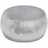 imageDeco 79 Aluminum Metal Living Room Coffee Table Drum Shaped Table with Hammered Design Center Table 30quot x 30quot x 14quot SilverSilver