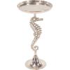 imageDeco 79 Aluminum Metal Sea Horse Side End Accent Table Pedestal End Table with Tray Top Side Table 14quot x 14quot x 27quot SilverSilver