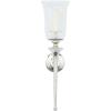 imageDeco 79 Aluminum Metal Single Candle Wall Sconce with Glass Holder 8quot x 8quot x 30quot GoldSilver