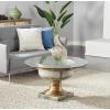 imageDeco 79 Couch Living Reception Room Cocktail Tea Farmhouse Tempered Glass Coffee Table 30quot L x 30quot W x 19quot H Grey