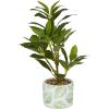 imageDeco 79 Faux Foliage Bay Laurel Artificial Plant with Leaf Patterned Pot 11quot x 11quot x 16quot Green