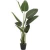 imageDeco 79 Faux Foliage Bird of Paradise Artificial Plant with Black Fluted Pot 21quot x 21quot x 61quot Green4ft 9in
