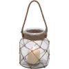 imageDeco 79 Glass Handmade Indoor Outdoor Candle Lantern Decorative Lantern Candle Holder with Hanging Rope Lantern 7quot x 7quot x 8quot BrownBrown