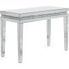 imageDeco 79 Glass Mirrored Console Table with Crystal Studded Embellishments 47quot x 20quot x 32quot Silver