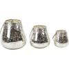 imageDeco 79 Glass Solid Candle Holder Set of 3 5quot 7quot 9quotH Silver