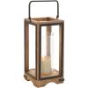 imageDeco 79 Mango Wood Handmade Indoor Outdoor Candle Lantern Decorative Lantern Candle Holder Lantern 8quot x 8quot x 31quot Brown8 x 8 x 22