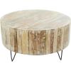 imageDeco 79 Mango Wood Handmade Living Room Coffee Table Distressed Table with Black Metal Hairpin Legs Center Table 37quot x 37quot x 18quot BrownCenter Table 37 x 37 x 18