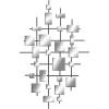 imageDeco 79 Metal Geometric Home Wall Decor Wall Sculpture with Square Mirrored Accents Wall Art 28quot x 1quot x 44quot BlackBlack