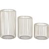 imageDeco 79 Metal Indoor Outdoor Candle Lantern Cage Style Decorative Lantern Candle Holder Set of 3 Lantern 11quot 9quot 6quotH Silver