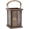 imageDeco 79 Metal Indoor Outdoor Candle Lantern Decorative Lantern Candle Holder Set of 2 Lantern 24quot 18quotH Brown7 by 25Inch