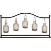 imageDeco 79 Metal Indoor Outdoor Candle Lantern Hanging Bottle Decorative Lantern Candle Holder Lantern 24quot x 5quot x 12quot Black