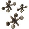 imageDeco 79 Metal Jack Decorative Sculpture Home Decor Statues Set of 3 Accent Figurines 5quot 7quot 9quotW GraySilver