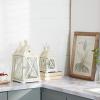 imageDeco 79 Metal Lighthouse Style Decorative Candle Lantern Set of 2 19quot 12quotH WhiteWhite