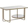 imageDeco 79 Metal Living Room Coffee Table 1 Shelf Table with Mirrored Glass Top Center Table 36quot x 20quot x 18quot GoldGold