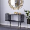 imageDeco 79 Metal Oval Console Table with Open Center Storage 47quot x 15quot x 32quot Black