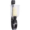 imageDeco 79 Metal Scroll Handmade Pillar Wall Sconce 10quot x 7quot x 21quot BlackCONVENIENTLY SIZED