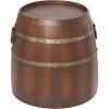 imageDeco 79 Metal Side End Accent Table Wine Barrel End Table Side Table 20quot x 20quot x 19quot Brown
