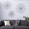 imageDeco 79 Metal Starburst Home Wall Decor Wall Sculpture with Orb Detailing Set of 3 Wall Art 16quot 20quot 24quotD GoldBlack