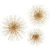 imageDeco 79 Metal Starburst Home Wall Decor Wall Sculpture with Orb Detailing Set of 3 Wall Art 16quot 20quot 24quotD GoldGold
