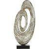 imageDeco 79 Mother of Pearl Shell Abstract Decorative Sculpture Swirl Home Decor Statue with Black Base Accent Figurine 12quot x 5quot x 30quot WhiteGray
