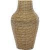 imageDeco 79 Plastic Rattan Handmade Decorative Candle Lantern with Wrapped Zig Zag Design 11quot x 11quot x 19quot Light BrownBrown