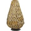 imageDeco 79 Plastic Rattan Handmade Decorative Candle Lantern with Wrapped Zig Zag Design 11quot x 11quot x 19quot Light BrownLight Brown