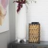 imageDeco 79 Plastic Rattan Pillar Candle Lantern 7quot x 7quot x 17quot Brown