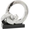 imageDeco 79 Polystone Abstract Decorative Sculpture Link Home Decor Statue with Black Base Accent Figurine 12quot x 5quot x 12quot Silver