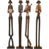 imageDeco 79 Polystone Musician Decorative Sculpture Tall Long Legged Jazz Band Home Decor Statues with Black Base Stand Set of 4 Accent Figurines 5quotW 40quotH BrownBrown