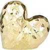 imageDeco 79 Porcelain Ceramic Heart Decorative Sculpture Dimensional Angled Origami Inspired Home Decor Statue Accent Figurine 8quot x 3quot x 8quot GoldAntique Gold