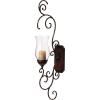 imageDeco 79 Rustic Metal Hanging Wall Mounted Candle Wall Sconce 7quot x 10quot x 19quot Brown Pack of 439 H x 13 L
