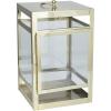 imageDeco 79 Stainless Steel Pillar Candle Lantern 10quot x 10quot x 21quot GoldGold