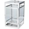 imageDeco 79 Stainless Steel Pillar Candle Lantern 10quot x 10quot x 21quot Silver
